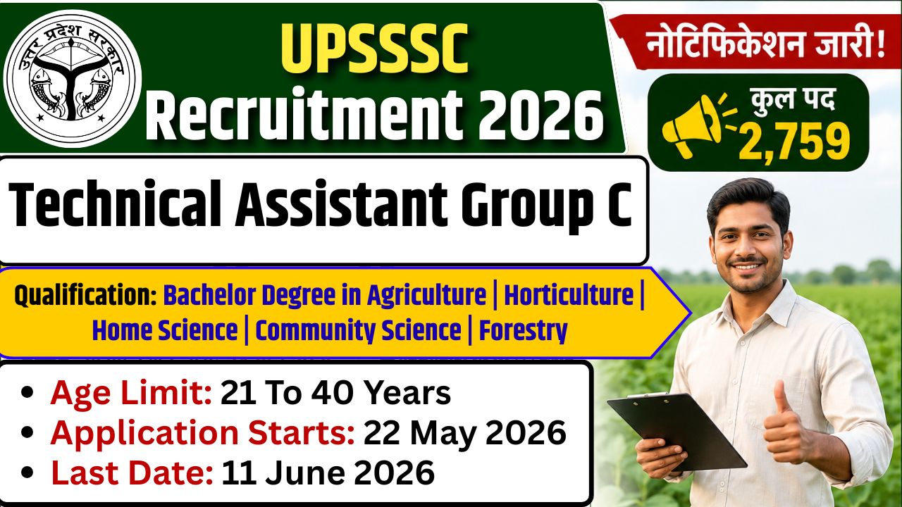 UPSSSC Technical Assistant Group C Recruitment 2026