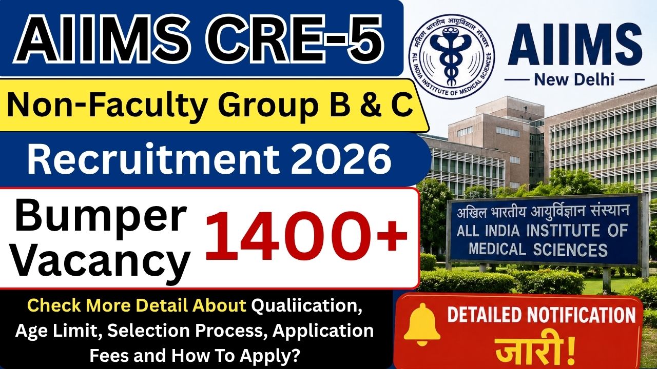 AIIMS CRE-5 Non-Faculty Group B & C Recruitment 2026