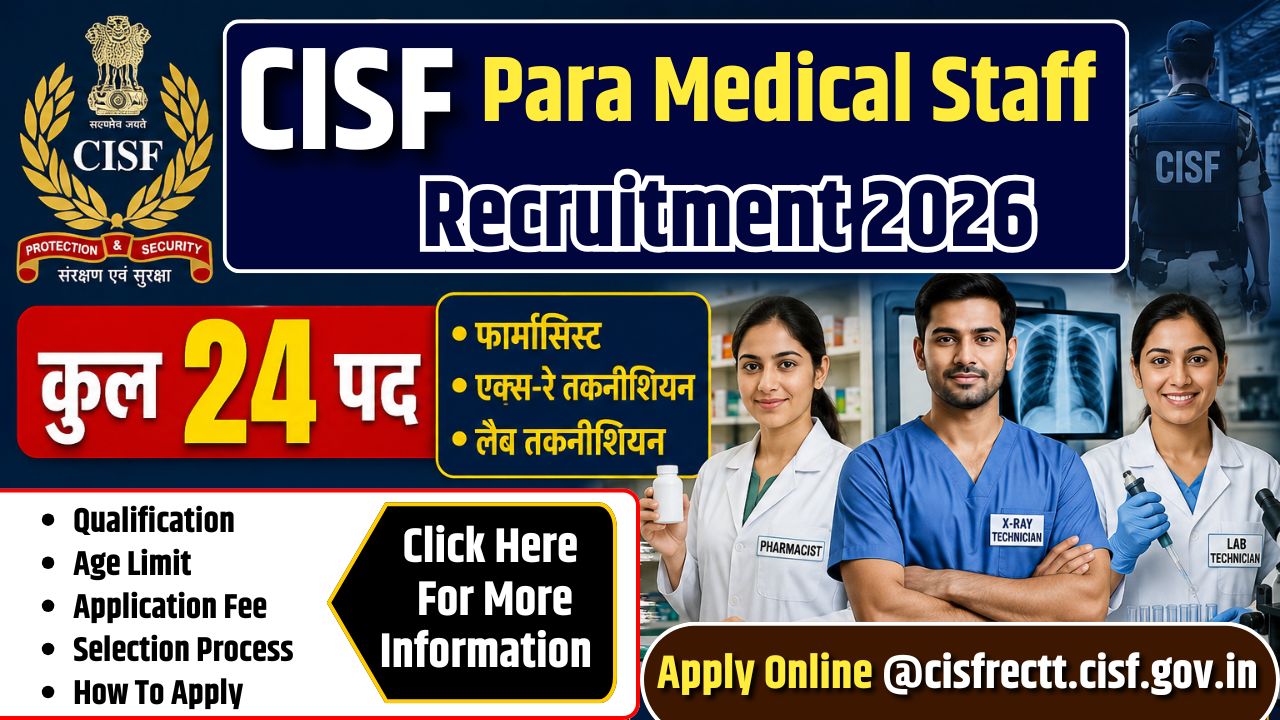 CISF Para Medical Staff Recruitment 2026