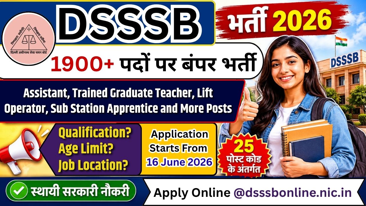 DSSSB Group B, C Posts Recruitment 2026