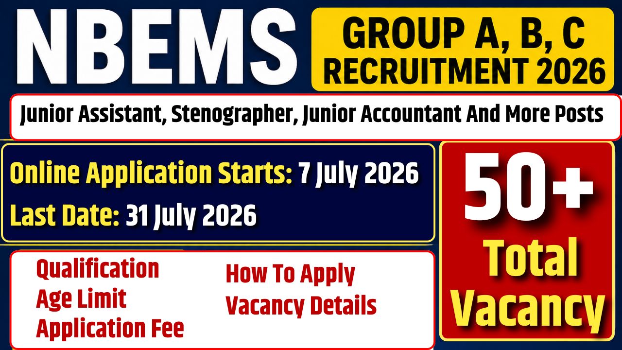 NBEMS Group A, B, C Posts Recruitment 2026