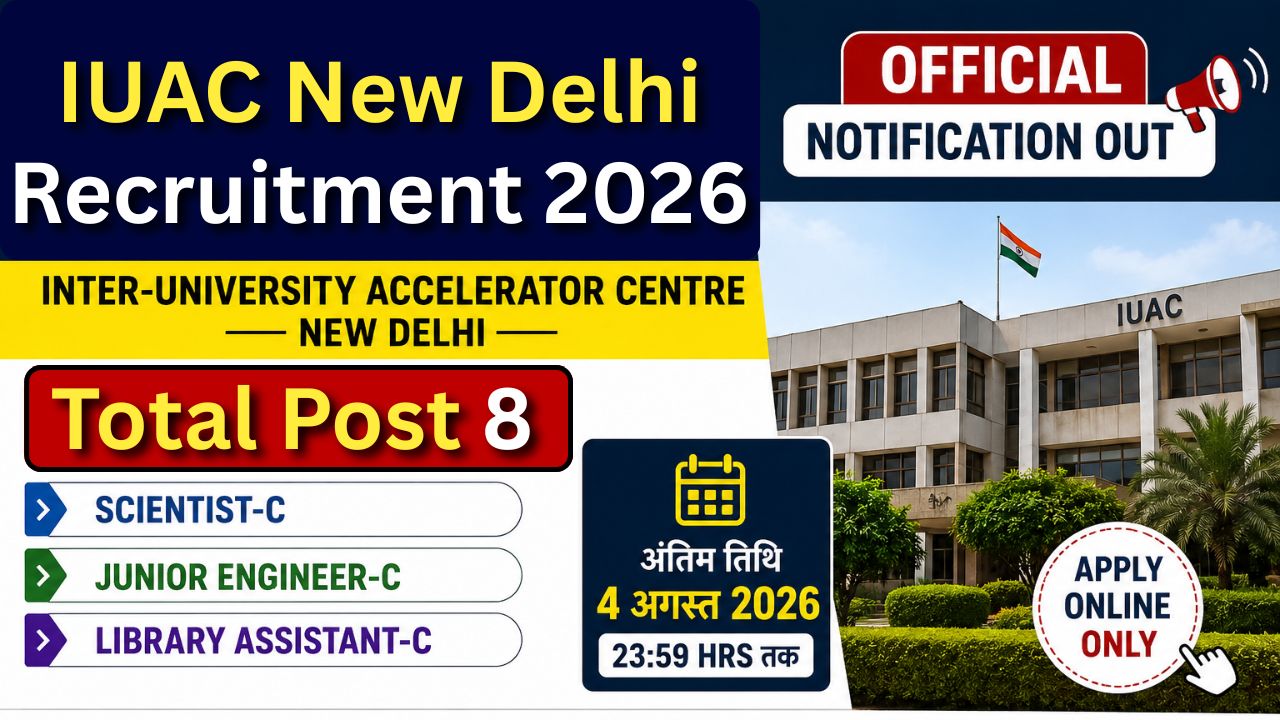 IUAC New Delhi Recruitment 2026