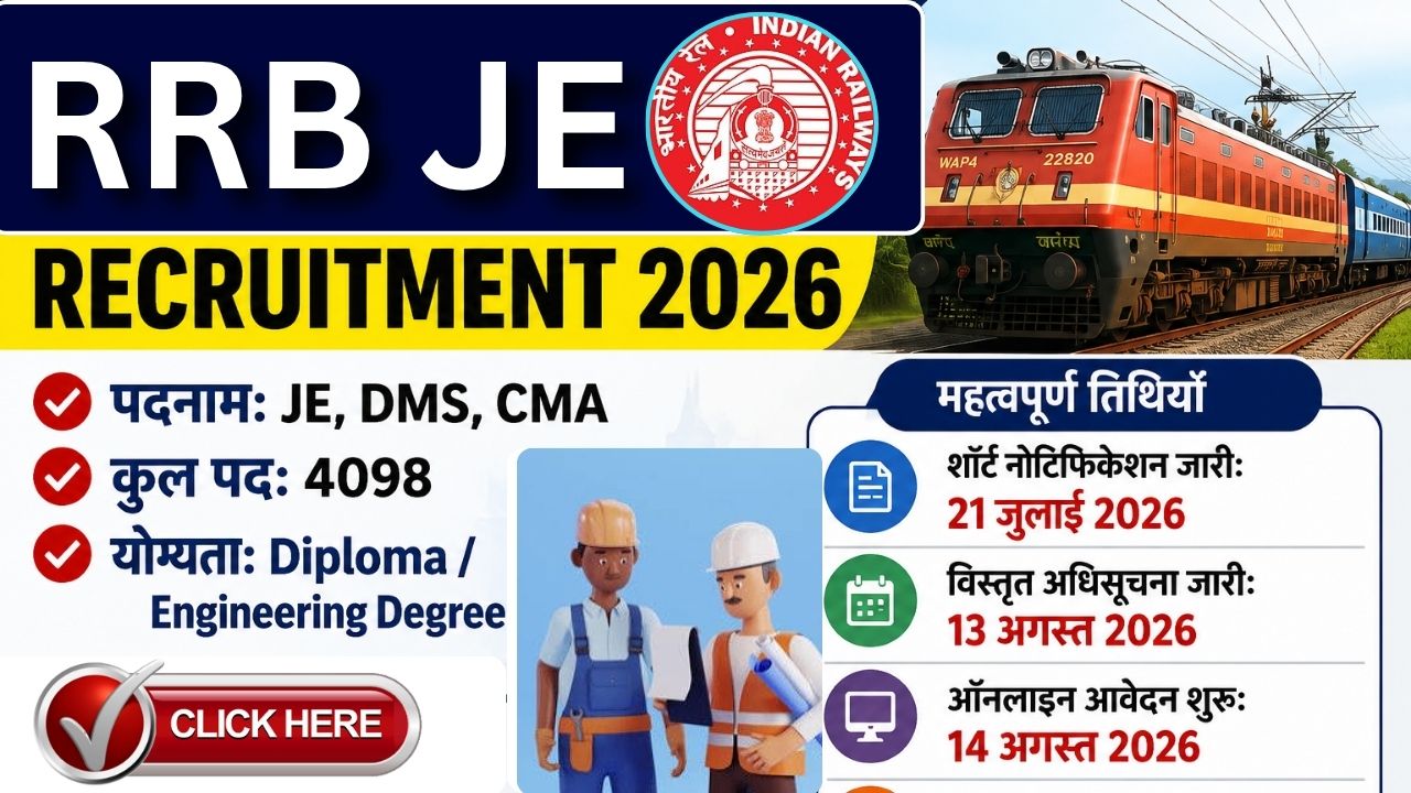 RRB JE Recruitment 2026