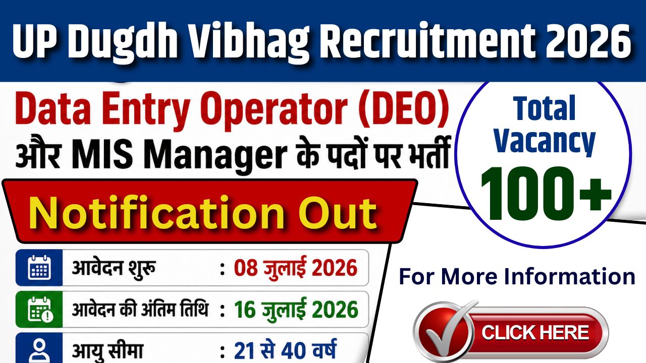 UP Dugdh Vibhag Data Entry Operator Recruitment 2026