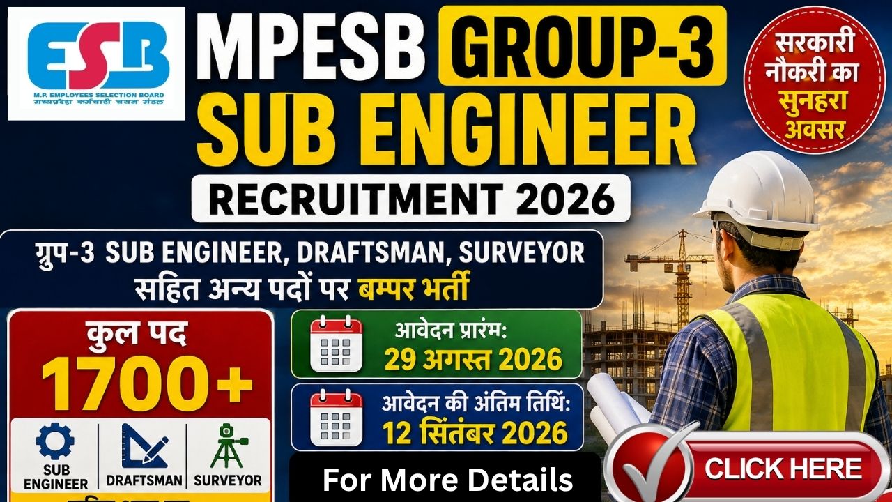 MPESB Group-3 Sub Engineer Recruitment 2026
