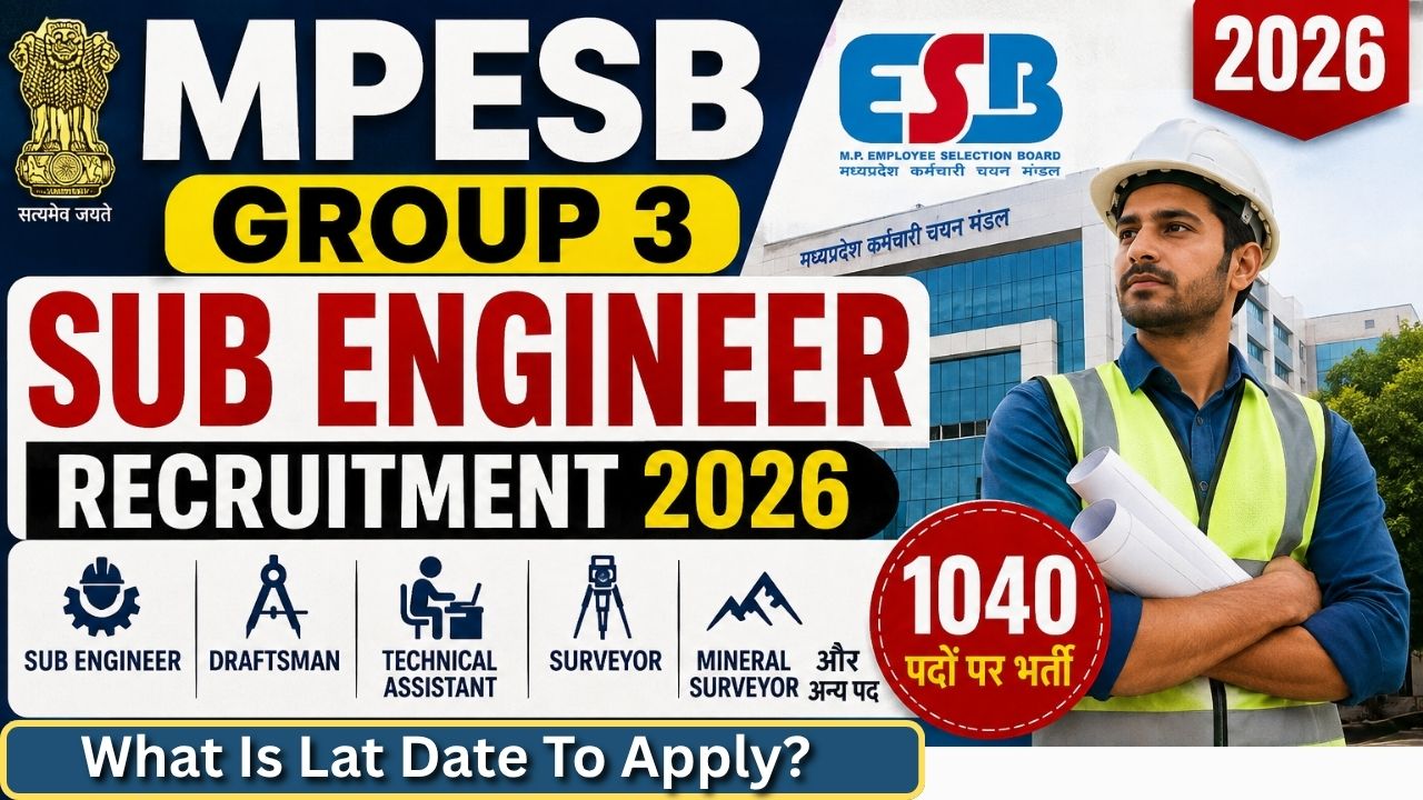 MPESB Group 3 Sub Engineer Recruitment 2026