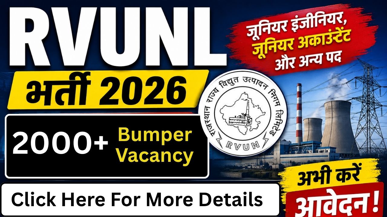 Rajasthan RVUNL Various Post Recruitment 2026