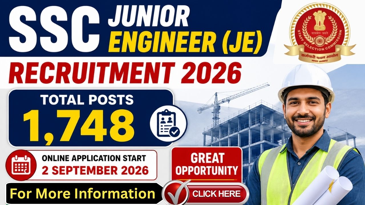 SSC Junior Engineer JE Recruitment 2026